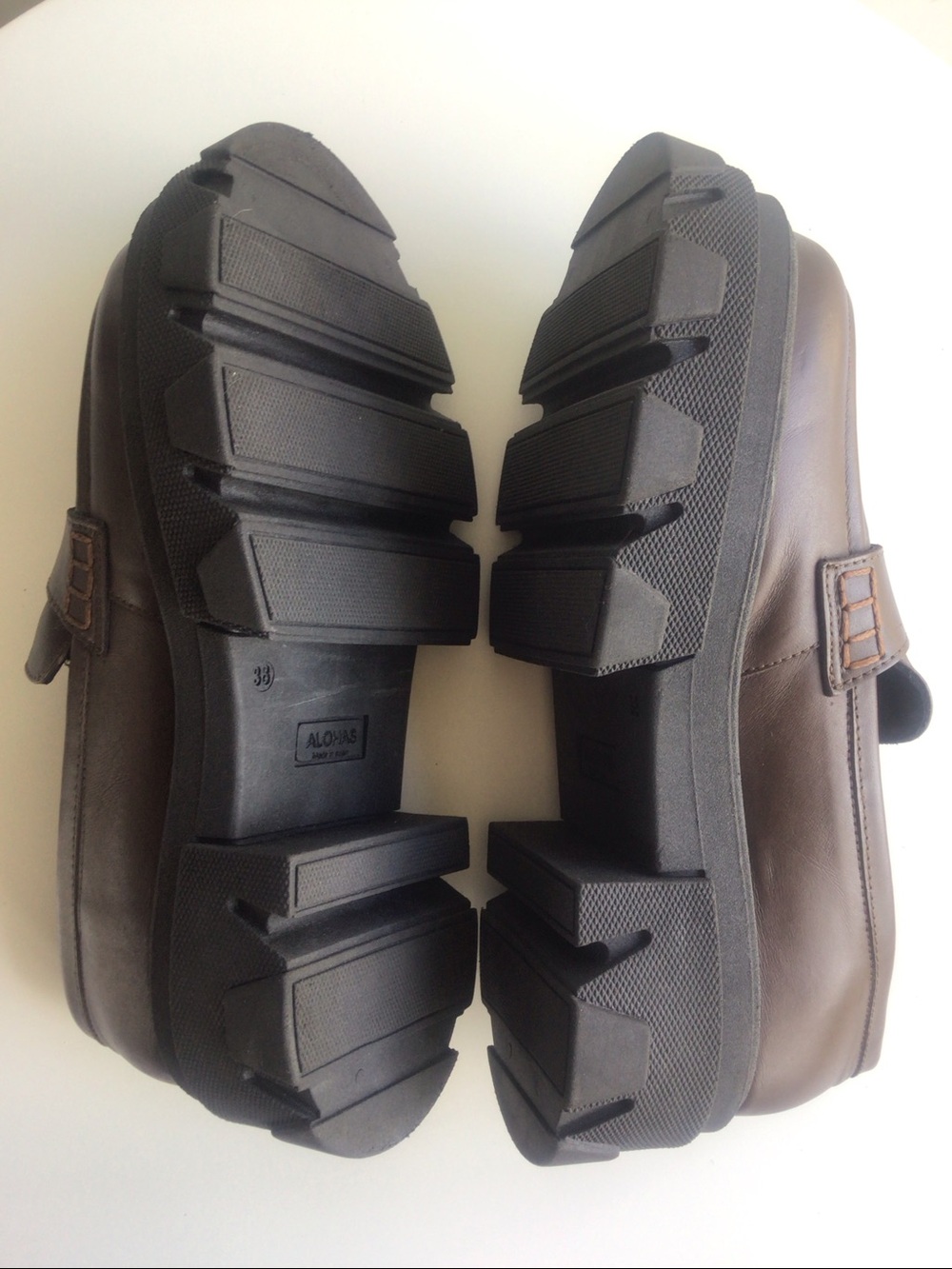 Alohas trailblazer brown chunky loafers size 38 7.5 - Picture 8 of 16